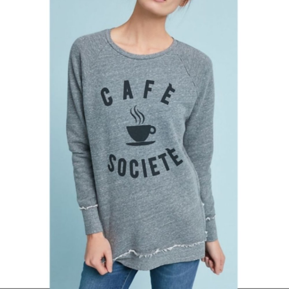 Anthropologie Sol Angeles Cafe Societe Graphic Sweatshirt